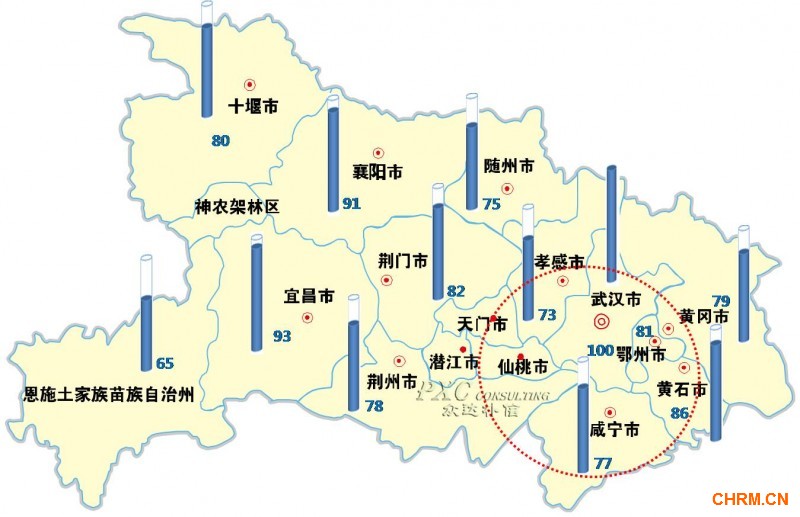 2013年湖北薪酬地图 宜昌排名第二图片
