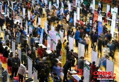  资料图：招聘会现场。中新社记者 刘新 摄