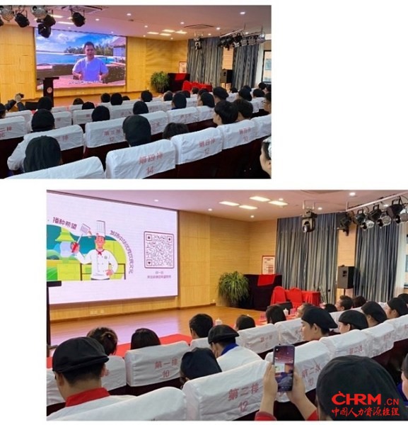 现场师生深受李锦记希望厨师项目毕业生潘尔壹鼓舞，纷纷关注李锦记希望厨师微信公众号，了解动向