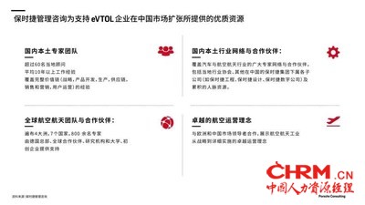 保时捷管理咨询拥有杰出资源，支持eVTOL公司在中国的扩张