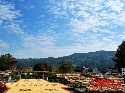 （呈坎晒秋景象）