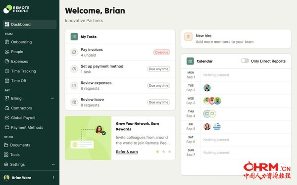 Remote People - Dashboard