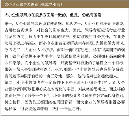 大小企业领导力差别